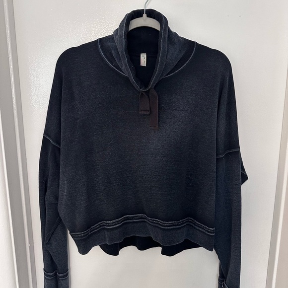 Free People Tops - Free People Movement Navy Blue Cowl Neck Pull Over